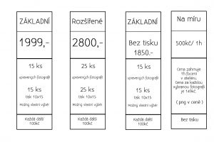 ceník fotograf Most